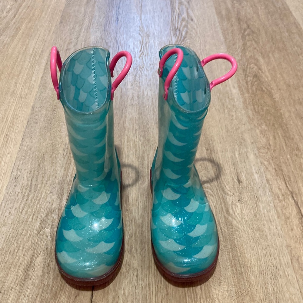 Girls Mermaid Light Up Rain Boots